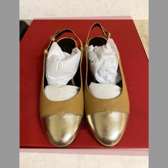 Tory Burch NIB Bicolor Cap-Toe Slingback Pumps ($350) w/tax (Size 9B) - Picture 5 of 8